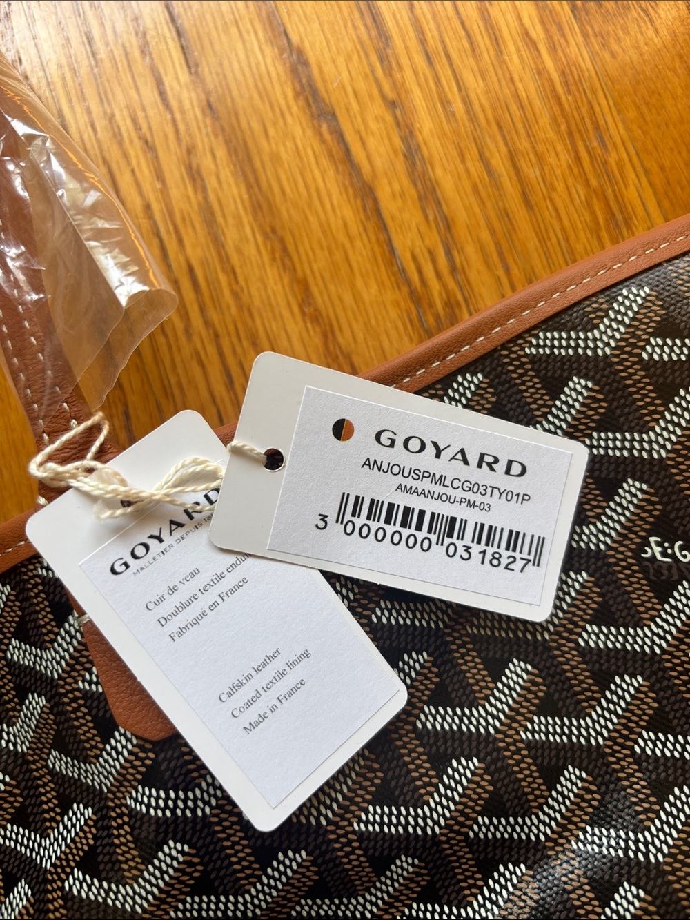 Goyard Brown and Black Chevron Canvas Weekender Tote - Picture 6 of 11